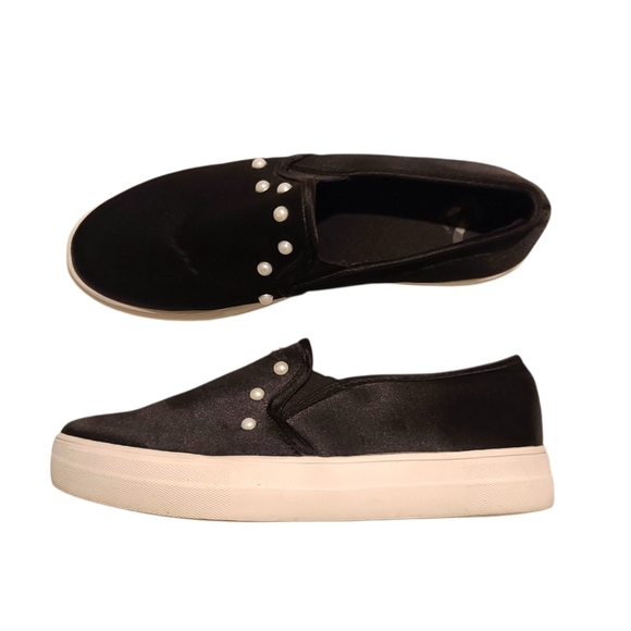 REPORT Aioli Pearl Round Toe Slip-on Sneakers Loafers with Faux Pearls Size 8.5 - Picture 2 of 8